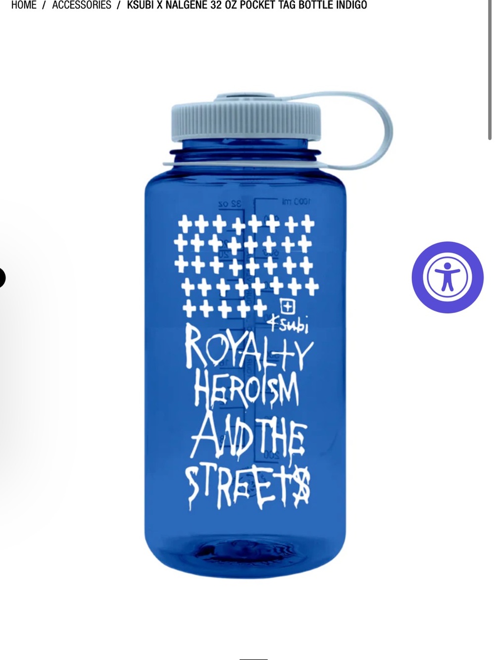 Ksubi Indigo Translucent Bottle with White Graphic